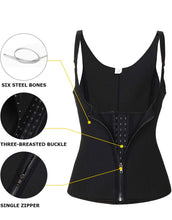 Load image into Gallery viewer, Waist trainer vest with latches &amp; zipper compression
